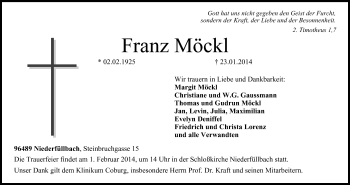 Anzeige von Franz Möckl von MGO