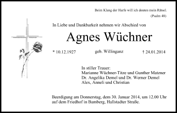 Anzeige von Agnes Wüchner von MGO