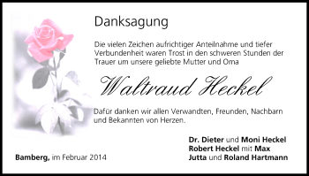 Anzeige von Waltraud Heckel von MGO