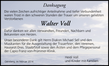 Anzeige von Walter Voll von MGO