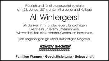 Anzeige von Ali Wintergeist von MGO