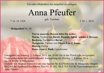 Anzeige von Anna Pfeufer von MGO