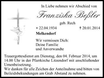 Anzeige von Franziska Beßler von MGO
