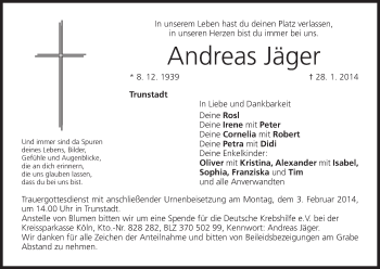 Anzeige von Andreas Jäger von MGO