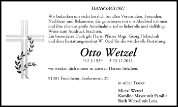 Anzeige von Otto Wetzel von MGO