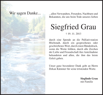Anzeige von Siegfried Grau von MGO