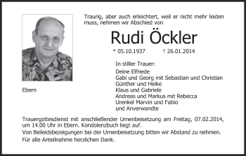 Anzeige von Rudi Ockler von MGO