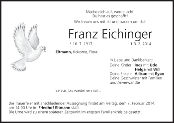 Anzeige von Franz Eichinger von MGO
