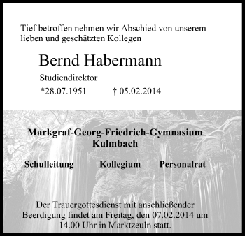 Anzeige von Bernd Habermann von MGO