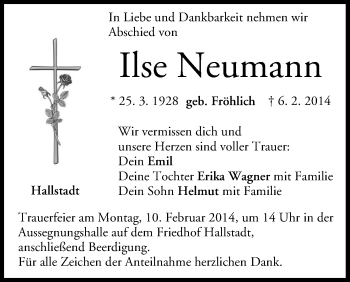 Anzeige von Ilse Neumann von MGO