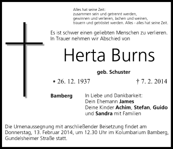 Anzeige von Herta Burns von MGO