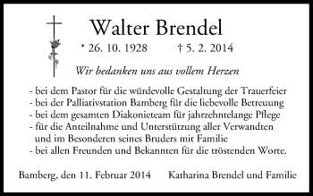 Anzeige von Walter Brendel von MGO