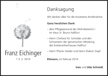 Anzeige von Franz Eichinger von MGO