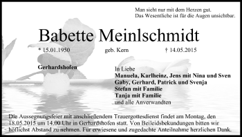 Anzeige von Babette Meinlschmidt von MGO