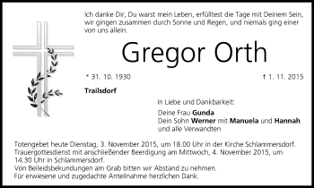 Anzeige von Gregor Orth von MGO