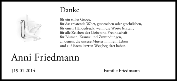 Anzeige von Anni Friedmann von MGO