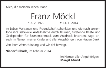 Anzeige von Franz Möckl von MGO