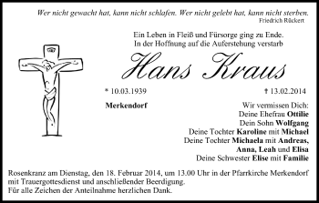 Anzeige von Hans Kraus von MGO