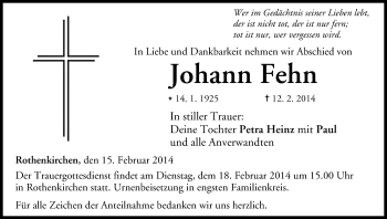 Anzeige von Johann Fehn von MGO