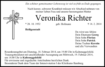 Anzeige von Veronika Richter von MGO
