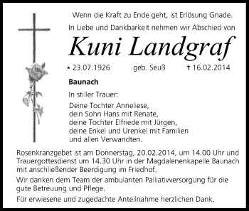 Anzeige von Kuni Landgraf von MGO