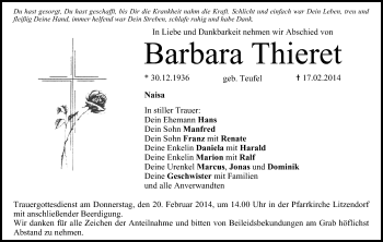 Anzeige von Barbara Thieret von MGO