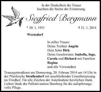 Anzeige von Siegfried Bergmann von MGO