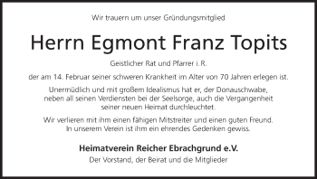 Anzeige von Egmont Franz Topits von MGO