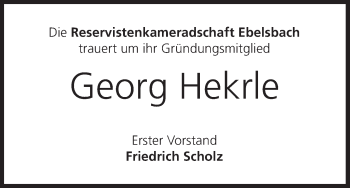 Anzeige von Georg Hekrle von MGO