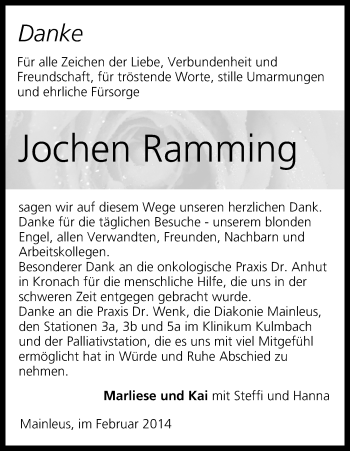 Anzeige von Jochen Ramming von MGO