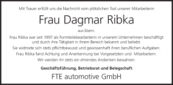 Anzeige von Dagmar Ribka von MGO
