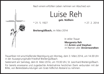 Anzeige von Luise Reh von MGO