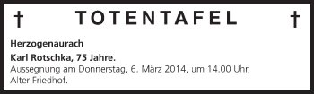 Anzeige von Totentafel  von MGO
