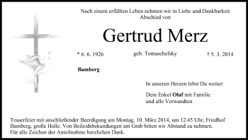 Anzeige von Gertrud Merz von MGO