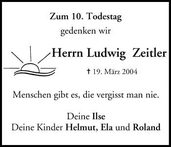 Anzeige von Ludwig Zeitler von MGO