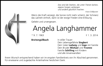 Anzeige von Angela Langhammer von MGO