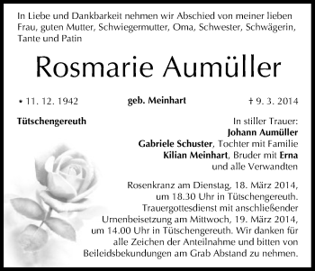 Anzeige von Rosmarie Aumüller von MGO
