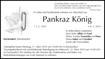 Anzeige von Pankraz König von MGO