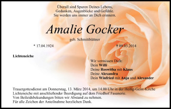 Anzeige von Amalie Gocker von MGO