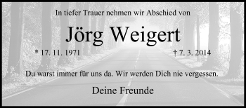 Anzeige von Jörg Weigert von MGO