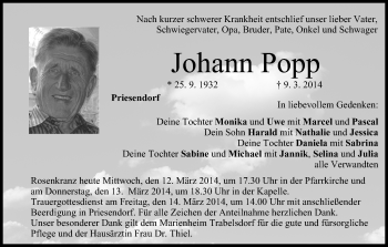 Anzeige von Johann Popp von MGO