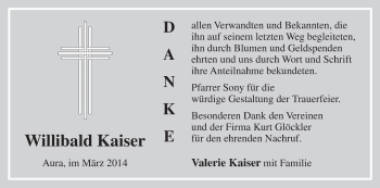 Anzeige von Willibald Kaiser von MGO