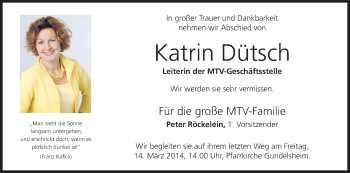 Anzeige von Katrin Dütsch von MGO