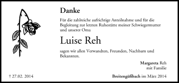 Anzeige von Luise Reh von MGO