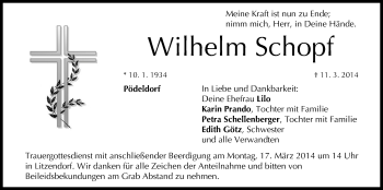 Anzeige von Wilhelm Schopf von MGO
