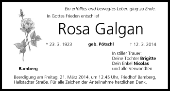 Anzeige von Rosa Galgan von MGO