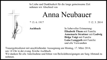Anzeige von Anna Neubauer von MGO