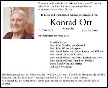 Anzeige von Konrad Ott von MGO