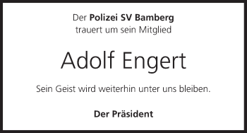 Anzeige von Adolf Engert von MGO