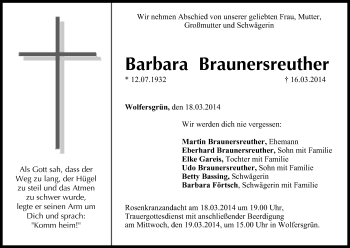 Anzeige von Barbara Braunersreuther von MGO